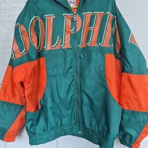 The Game Miami Dolphins Teal and Orange Windbreaker Jacket